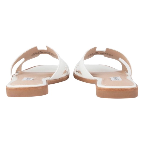 STEVE MADDEN • Hawthorne White Leather Sandals Slides - Picture 4 of 8